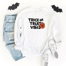 Trick Or Treat Vibes Pumpkin Graphic Sweatshirt