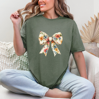 Coquette Floral Bow Graphic Tee