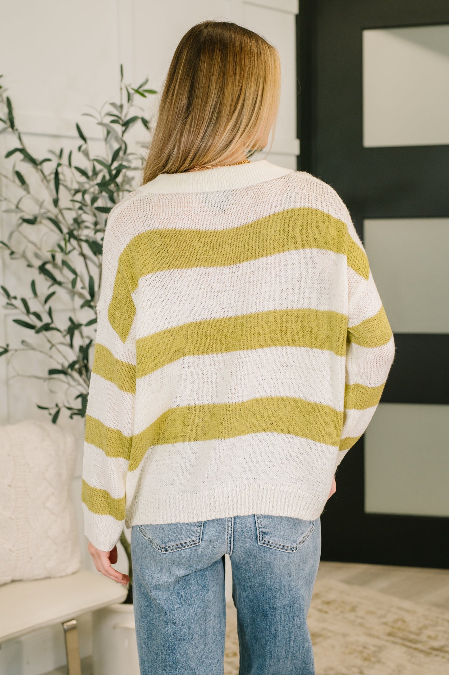 As Long As You're Mine Loose Knit Collared Top