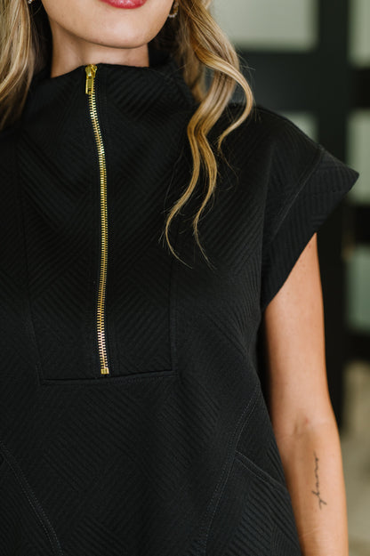 Easy Hustle High Neck Dress in Black