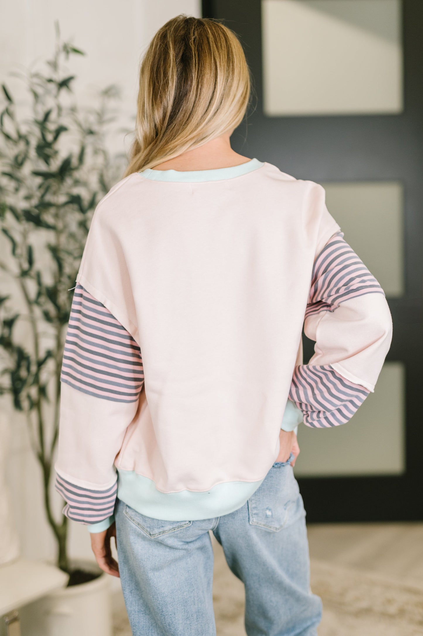 Outside the Lines Oversized Color Block  Pullover