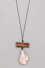 Wood Stacked Natural Stone Pendant